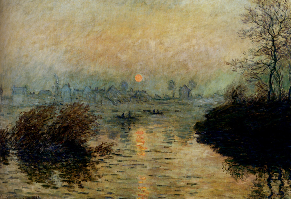 Sun Setting over the Seine at Lavacourt. Winter Effect 1880